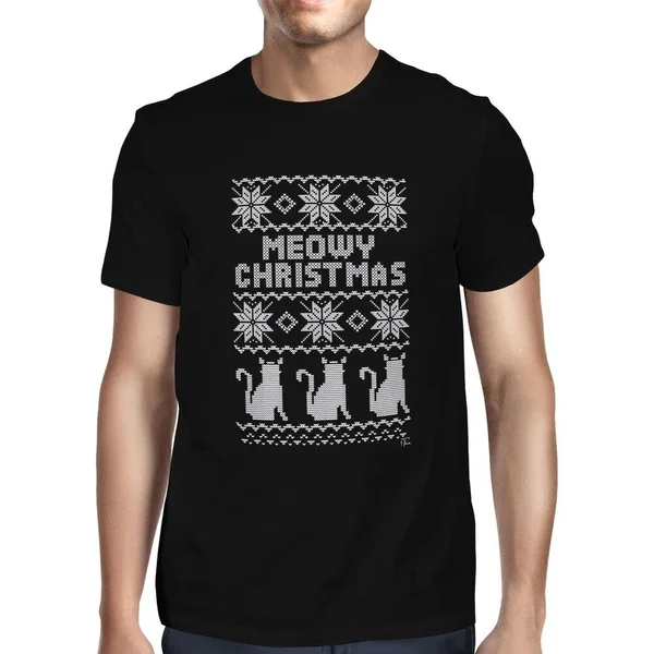 

1Tee Mens Meowy Christmas - Cat T-Shirt