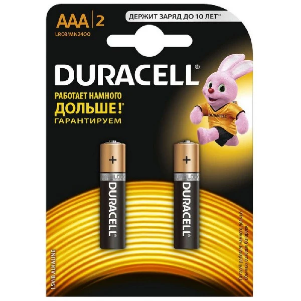 Батарейка Duracell LR 03/MN 2400 2BL BASIC AAA|Перезаряжаемые батареи| |