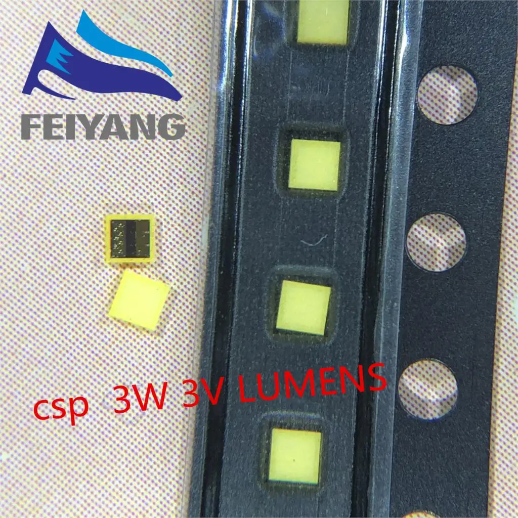 100 шт. люмен светодиодный Подсветка чип весы посылка 3 Вт CSP 1616 3V холодный белый 190LM