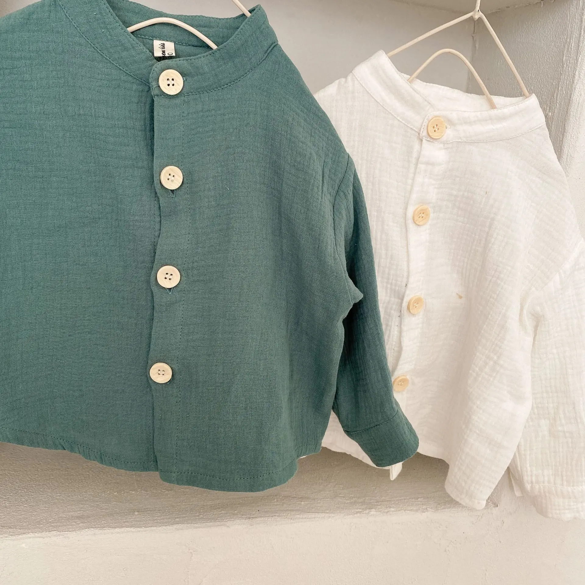 

Kids Boys Spring Cotton Shirt 2021 New Korean Style Stand Collar Children Solid Color Shirt Baby Boys Casual Top Fashion, #9371
