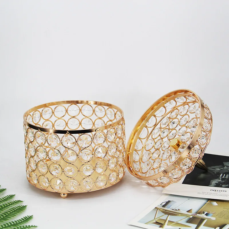 Дворец металлическими элементами и стразами Косметическая банка для хранения в