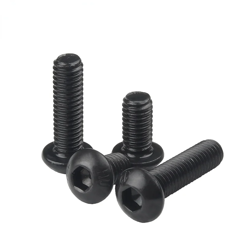 

10/50pcs M2 M2.5 M3 M4 M5 M6 304 A2-70 Stainless Steel Black grade 10.9 ISO7380 Hexagon Hex Socket Head Button Allen Bolt Screw