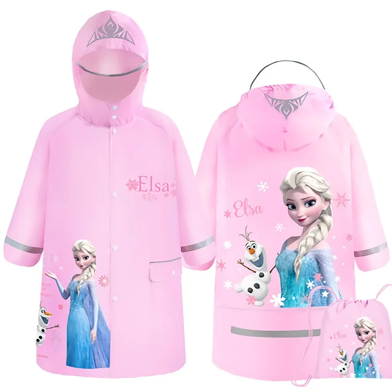 Wateproof Girl Rain Poncho Rain Coat Jacket With Backpack Position Luminous Strip Raincoat Women