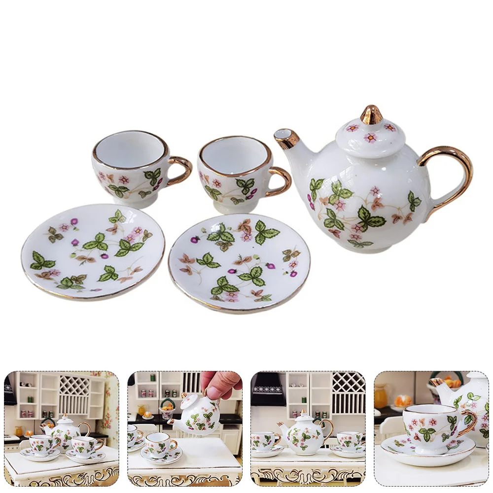 

5pcs 1/6 Mini House Miniature Ceramic Tea Cup Mini Tableware Pretend Play