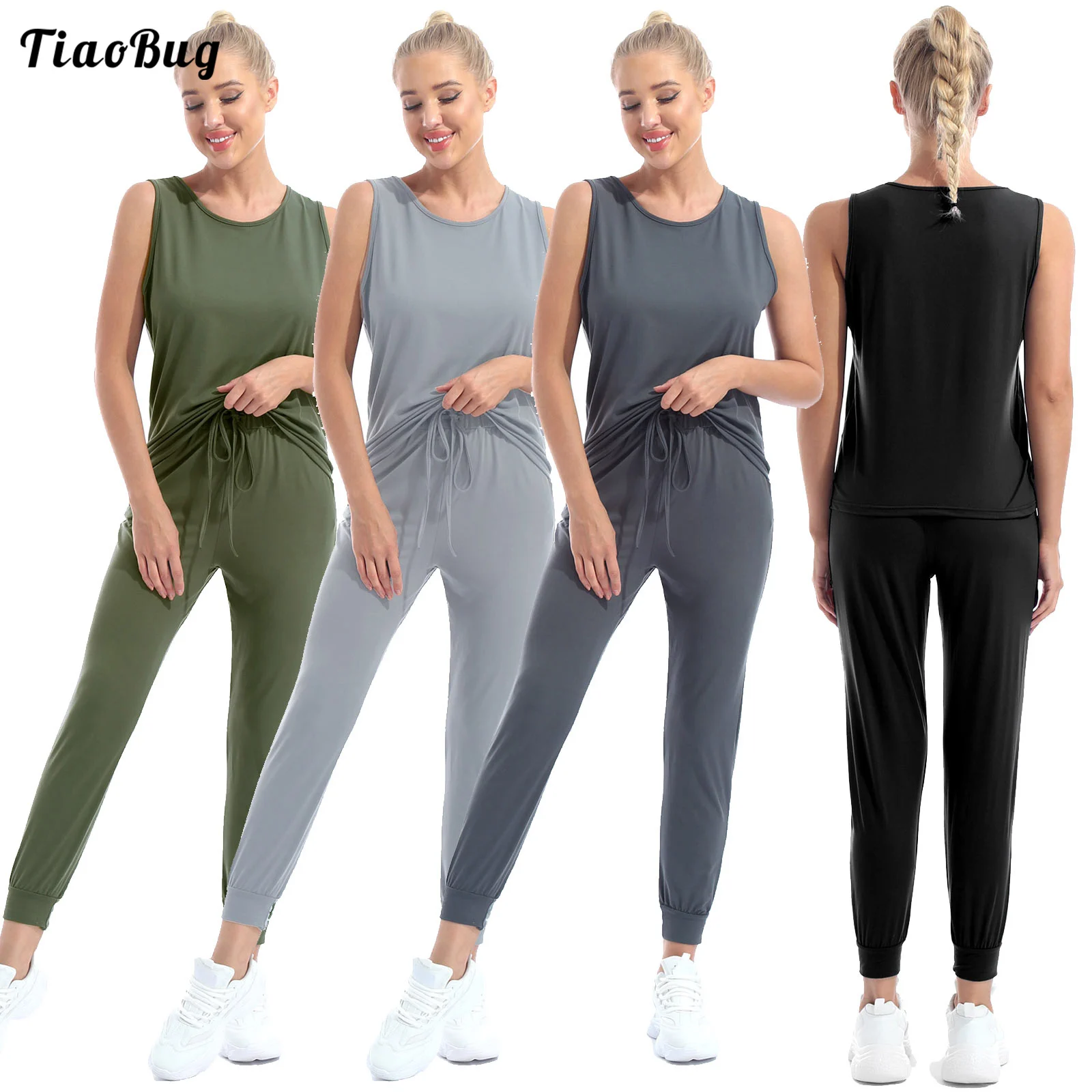 Летняя женская повседневная спортивная одежда жилет без рукавов с круглым