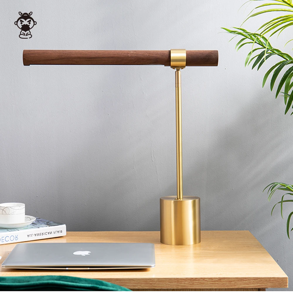 Walunt Wood Rotation LED Table Lamp Fixture Nordic Contemporary Luxury Minimalist Style Reading Desk Lighting Study Room Office | Освещение