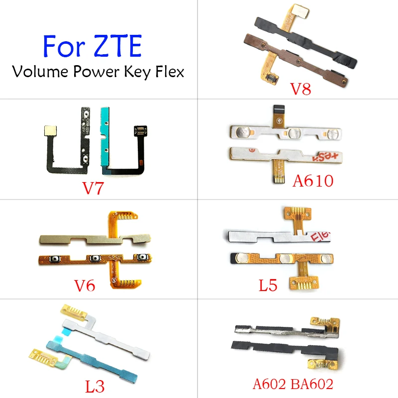 Гибкий кабель для ZTE Blade L3 L5 S6 V6 V7 A610 A452 A510 A462 A310 A602 V8 A6 Lite кнопка включения и
