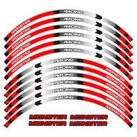 a set of 12pcs high quality motorcycle wheel decals waterproof reflective stickers rim stripes for ducati monster