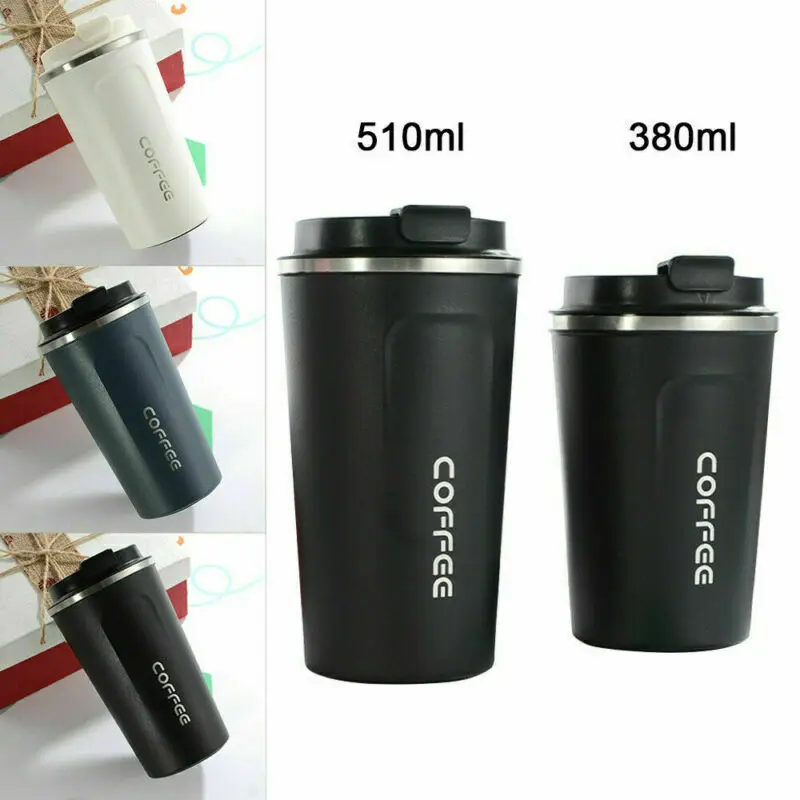 

500/380ML Thermos Flask Insulated Coffee Cup Portable Car Vacuum Mug Travel Thermosmug Stainless Steel Water Bottle Leakproof