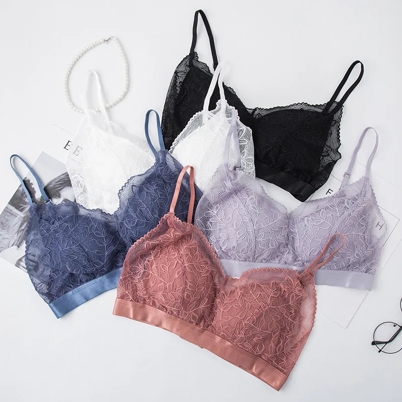 Женское сексуальное кружевное нижнее белье без стальных колец бюстгальтеры пуш