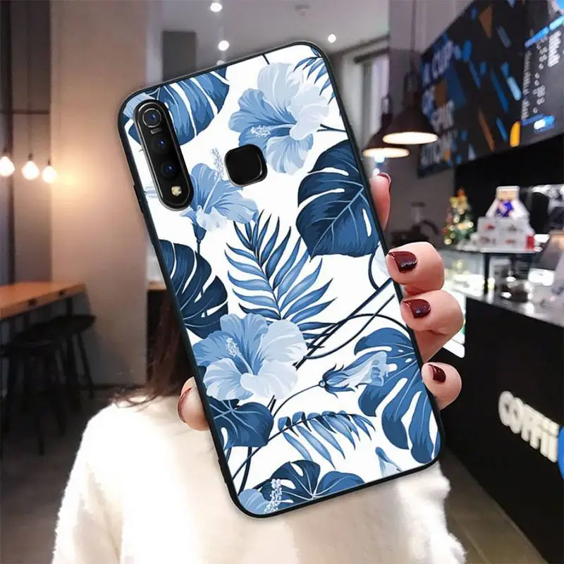 

Retro Colorful Flower Black Silicone Cover Case For Vivo U3x Y11 Y12 Y19 Y81 Y91C V9 V17 V15 Pro Funda