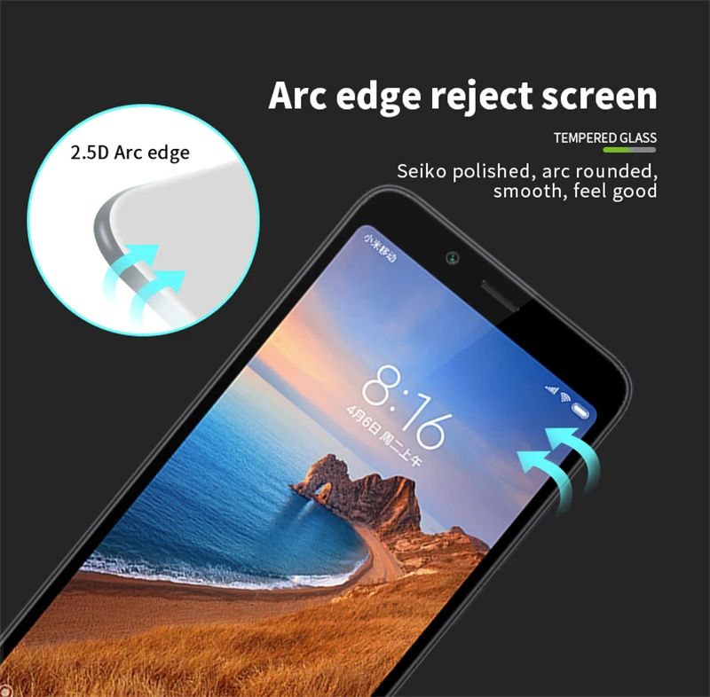 Закаленное стекло для Xiaomi Redmi 7A Полное покрытие экрана Защитное стекло для экрана полное защитное для Redmi 7A Vidrio templado