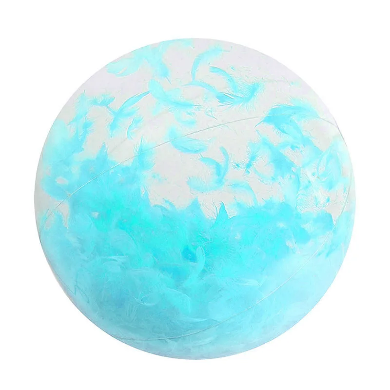 

New Inflatable Transparent Feather Filled Beach Ball Kids Playing Bubble Balloons For Outdoor Swimming Pool Water Playing Toys