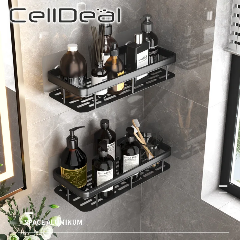 

Bathroom Shelves No-drill Corner Shelf Shower Storage Rack Holder Toilet Organizer Accessories Basket Metal Shampoo Rack