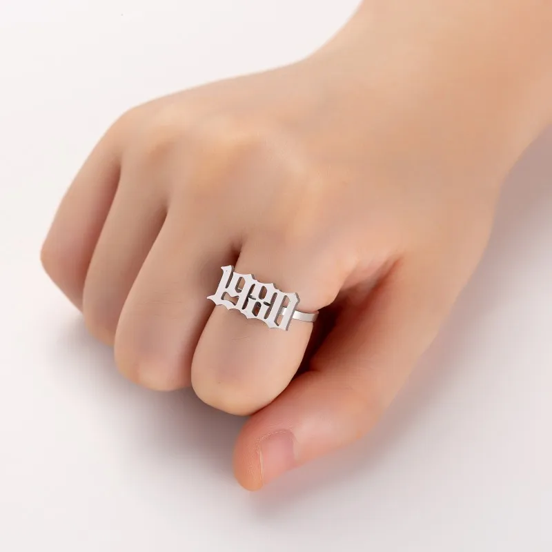 

New 1980-2001 year ring girls' year of life digital ring birthday gift wholesale rings for women rings aristocats