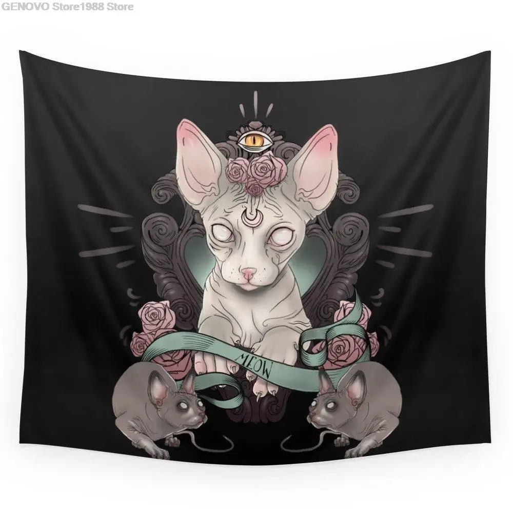 

Sphynx - Dark Wandteppich Abdeckung Strand Handtuch Decke Picknick Yoga Matte Hause Dekoration