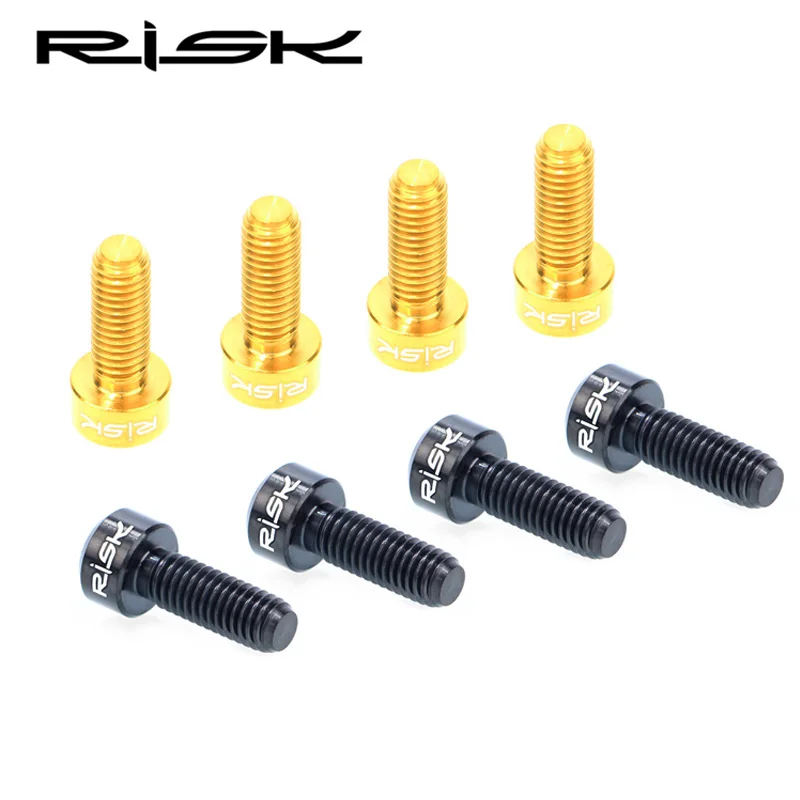 RISK 2 шт./лот, M5* 14 мм, титановый сплав, велосипедные болты, MTB горный велосипед, Сверхлегкий тормоз, фиксированная ручка, болты, велосипедные винты M5x14mm