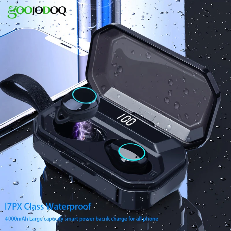 G02 TWS 5,0 стерео Bluetooth наушники беспроводные наушники 4000 мАч IPX7 водонепроницаемые Bluetooth наушники Спортивная гарнитура Touch