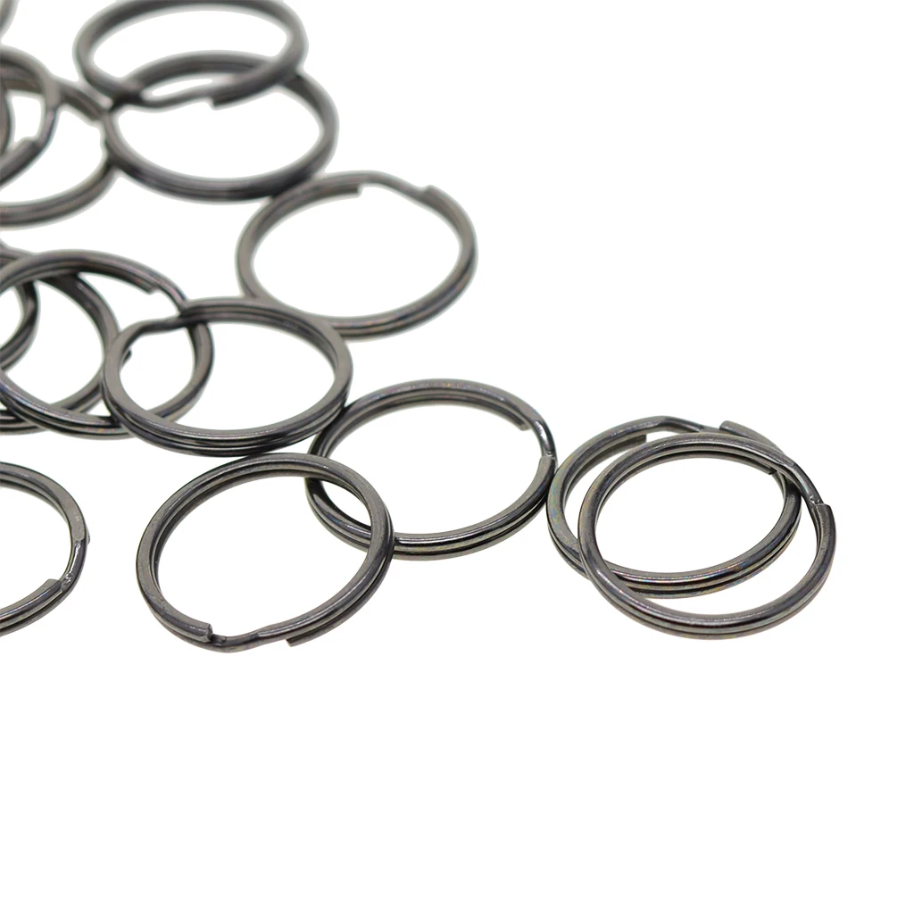 

100X Сплит кольцо для ключей Открытые Кольца для прыжков соединители брелки держатели 18 мм черный