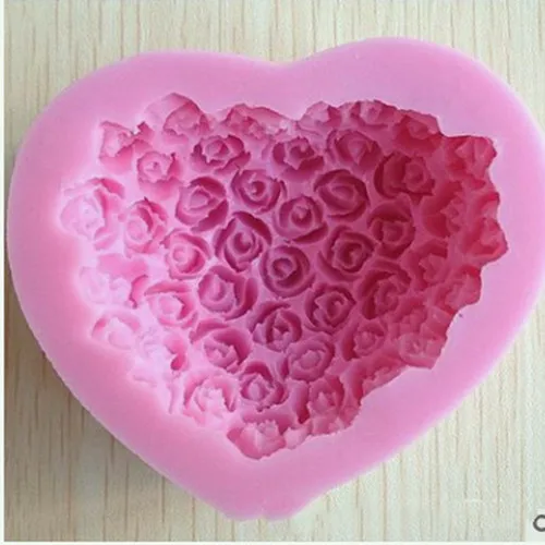 

Rose heart handmade soap DIY mold flip-sugar birthday cake mold chocolate baking tools