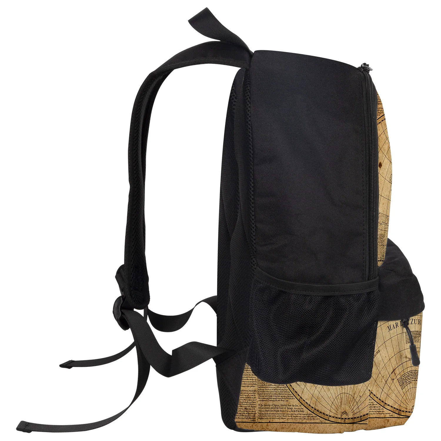 Винтажный морской рюкзак с картой мира студенческий износостойкий для ноутбука