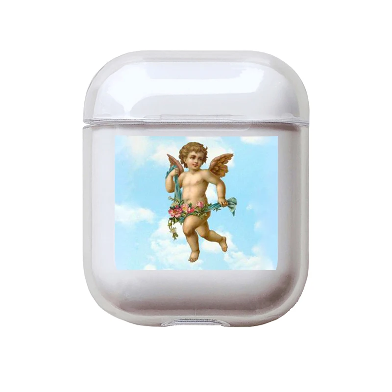 I200899 Мягкие милые наушники чехол для Apple airpods чехол Роскошный ангел ребенок прекрасный Air Pods чехол для Airpods 2 прозрачный, мягкий чехол - Цвет: I200899