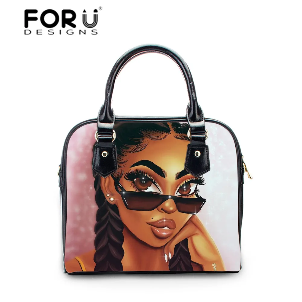 FORUDESIGNS женские сумки африканские для девушек черные Арт на плечо сумка