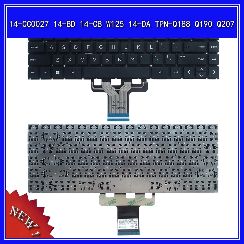 

Laptop Keyboard For HP 14-CC0027 14-BD 14-CB W125 14-DA TPN-Q188 Q190 Q207 Notebook Replace Keyboard
