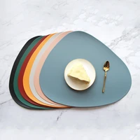 4 6 8 10pcs place mat tableware pad placemat table mat heat insulation pu leather placemats bowl coaster kitchen non slip