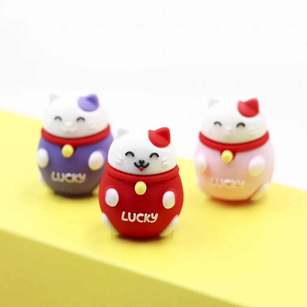 48pcs Lucky Cat Gel Pen, Cute Cartoon Maneki Neko Plastick Black 0.5mm Pens Kawaii School Supplies Wholesale