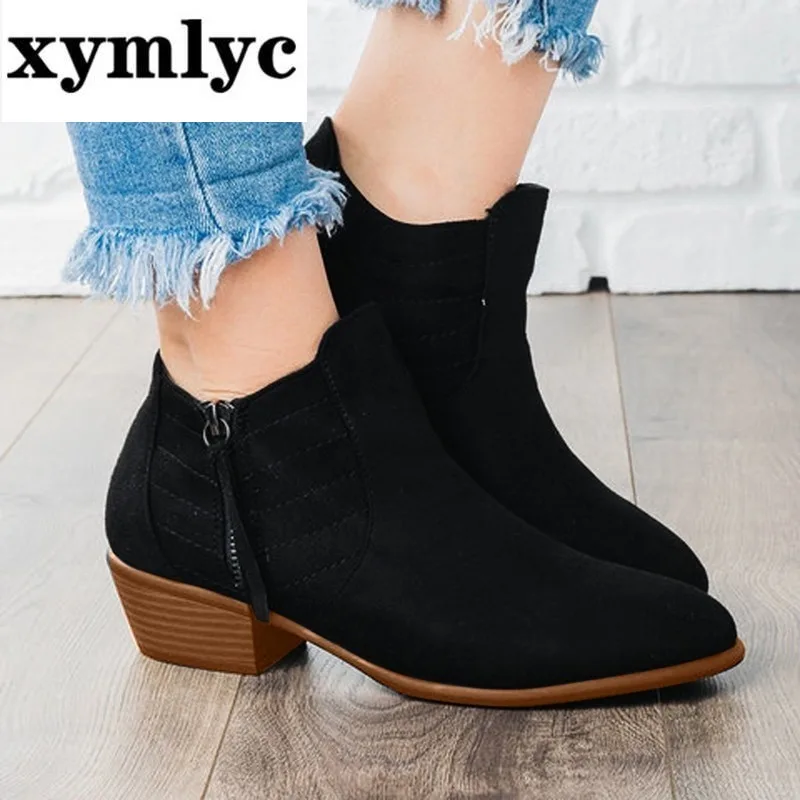 Ботильоны из pu искусственного материала (pu) стильные туфли лодочки на Средних