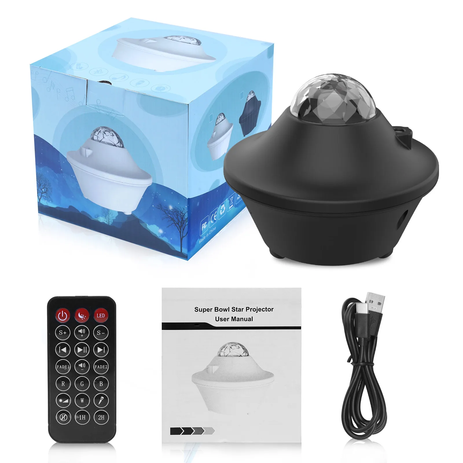 Colorful Starry Sky Galaxy Projector Nightlight Child Bluetooth Music Player Star Night Light Romantic Projection Lamp Kids Gift | Лампы и