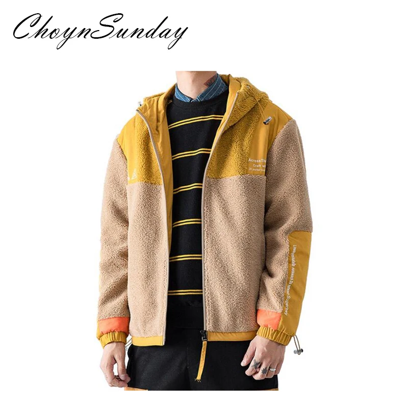 Новое зимнее Мужское пальто из овечьей шерсти сшитая куртка Теплая стеганая