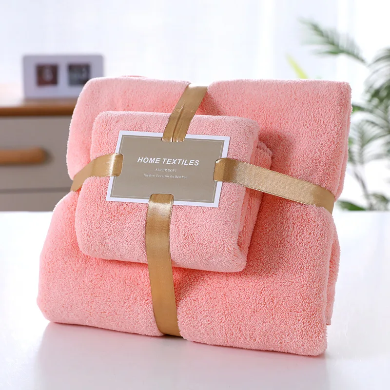 

Candy Color Coral Fleece Hair Swimming Face Hand Bath Towel Sets Absorbent Microfibre Towels Bathroom Towel Microfiber Towel Set