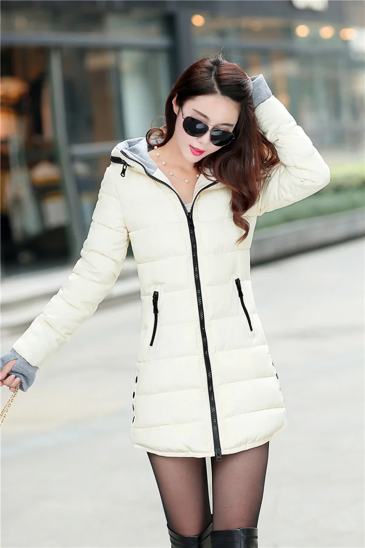 Winter Warm Cotton Jacket Women's Large Size Long Jacket New Ultra-light Slim Hooded Windproof Down Jacket Women's Jacket