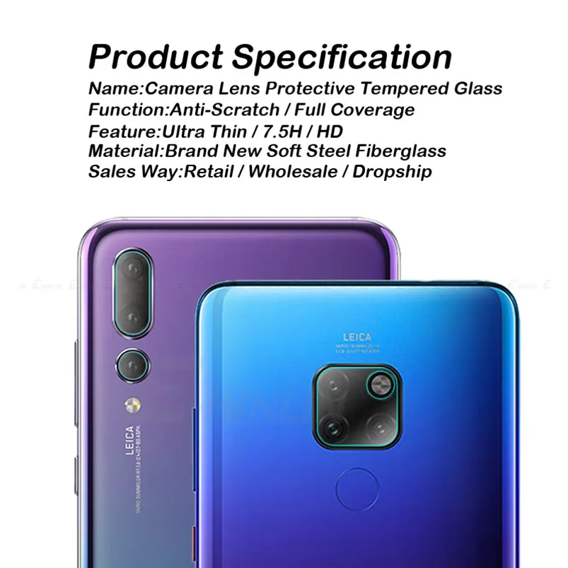 Закаленное стекло для задней панели объектива камеры Защитная пленка экрана Huawei