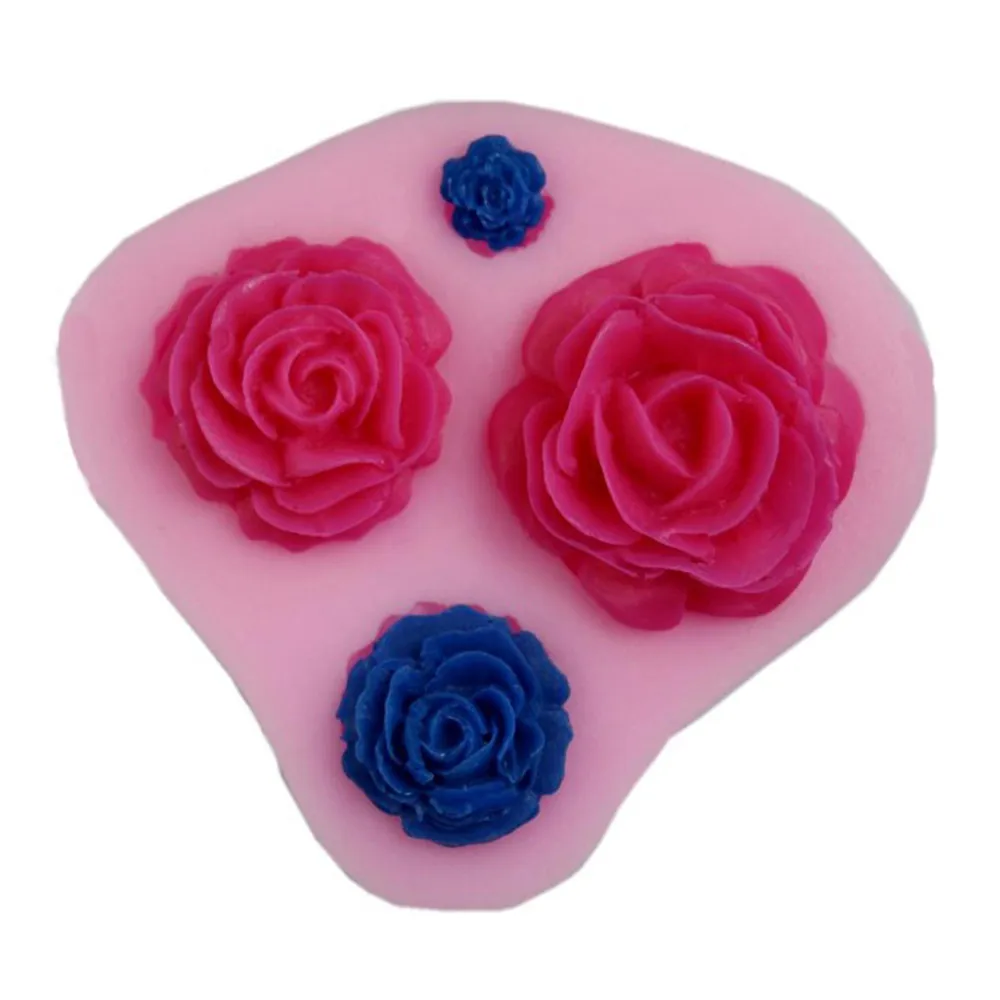 Высокое качество силиконовые формы для торта розы сахарные Выпекать DIY мягкая