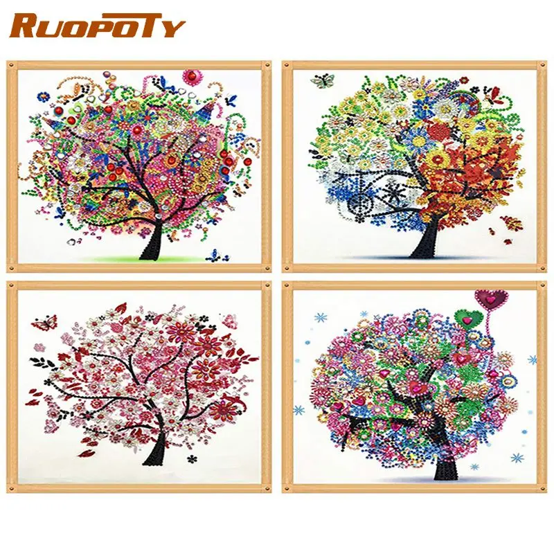 

RUOPOTY Diamond Painting Full Square Flower 5D Diamond Embroidery Mosaic Art Home Decoration Craft Kit