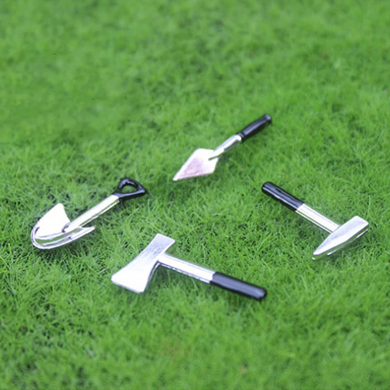 2 DIY Miniatura металлические лейки лопата, грабли садовые инструменты для детей куклы дом Миниатюрные аксессуары набор - Цвет: 2