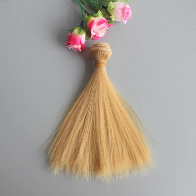 15 cm wig Кукла парик волосы для BJD и SD или детская игрушка diy трессы прямые волосы 15 см* 100 см аксессуары для куклы «сделай сам» - Цвет: 15 cm wig