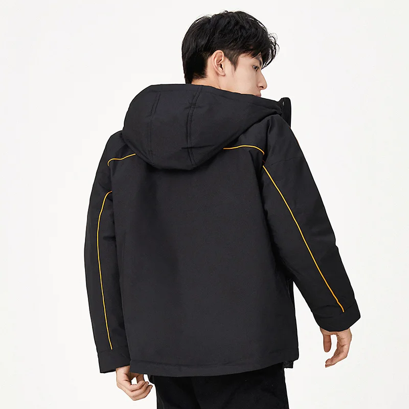 

SEMIR Short Down Jacket Men 2021 New Hooded Jacket Loose Thick Winter Coat Trendy Clothes Tooling Style Down Jacket For Man