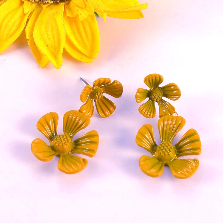 2019 корейские массивные серьги в виде цветка висячие для женщин модные ювелирные