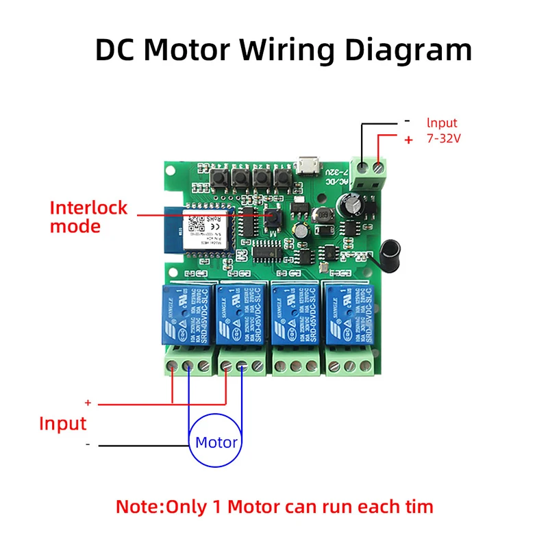 Tuya Smart Life Wifi Light Switch Module 4CH DC 5/12/32V Inching RF433 Receive 10A Relays Work With Alexa Google Home | Электроника