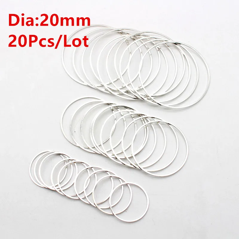 20mm dull silver 20 шт./лот KC золотые кольца для DIY Изготовление сережек круглая серьга круга кулон ювелирные аксессуары фурнитура 20 мм 25 мм 35 мм 40 мм - Цвет: 20mm dull silver