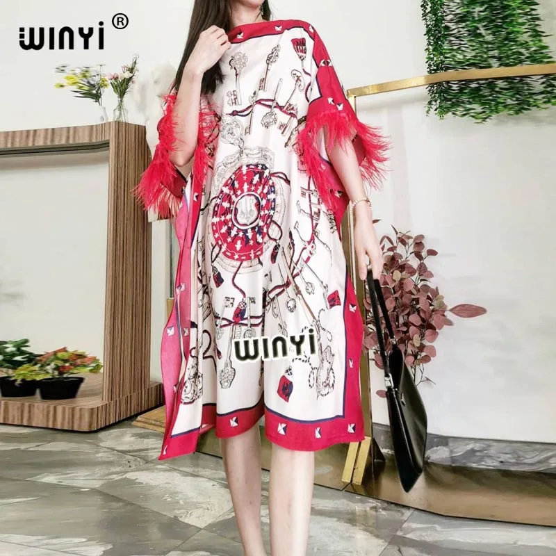 

Eвропейская одежда Popular Bohemian Feather Caftan Floor Length Lady Maxi Dress Dashiki Middle East Ramadan Muslim Women Dress