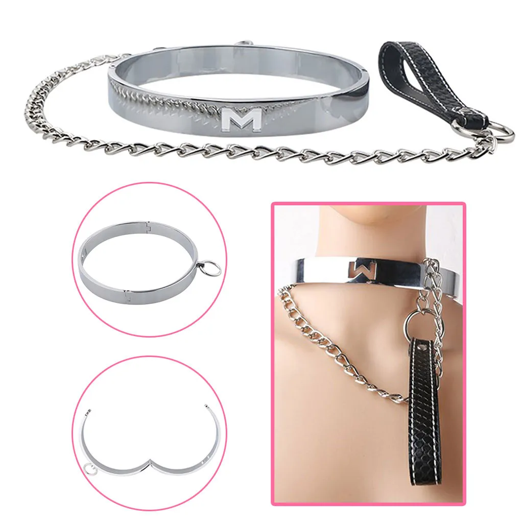 Ожерелье БДСМ секс рабство Шея раб Тяговая цепь мужские и женские игрушки
