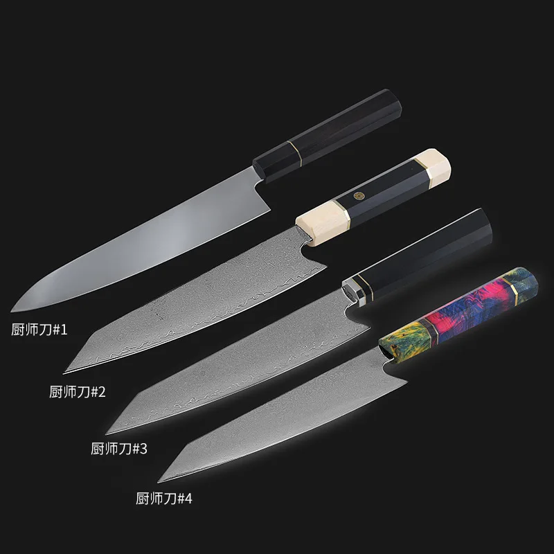 

7''inch Japanese Aichi Aus10 Damascus Steel handcrafted Chef Knife durable wood Handle Wooden gift BOX