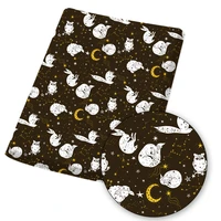 polyester cotton fabric cartoon owl printed cloth fabrics sheet for diy dress mask bag needlework sewing materials 45145cmpc