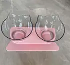 Двойная миска для кошек с поднятой подставкой, противоскользящая миска для кормления домашних животных и других животных