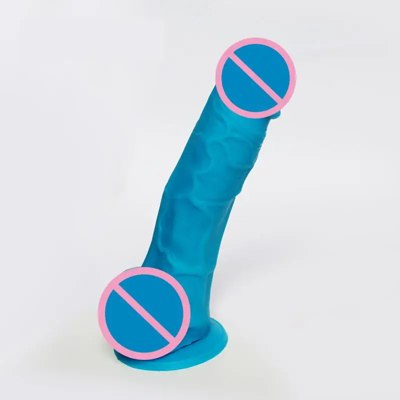 Новейшие синие 100% лучшее качество чистый силикон гибкий пенис водонепроницаемый